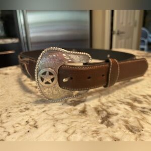 NEW CAVENDER’S Black & Brown Leather Western Belt sz 34